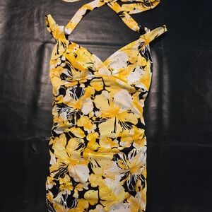 Cache Yellow and Black Floral Top